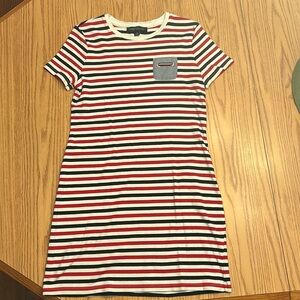 Tommy Hilfiger Dress Adult S/P Striped Short Sleeve Crew Neck Patriotic